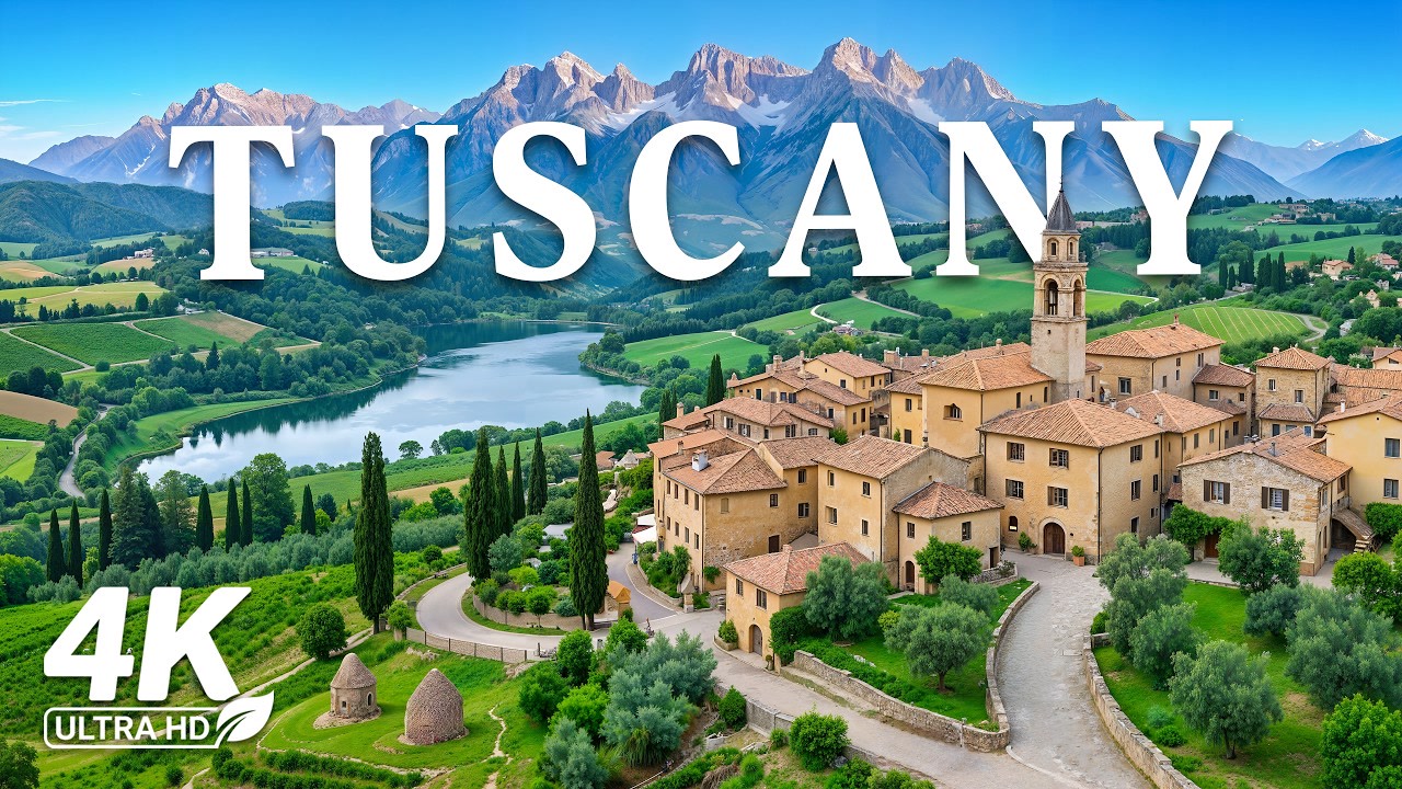 Tuscany Italy 4K UHD 🇮🇹 | Lavender Fields, Rolling Hills & Piano Music